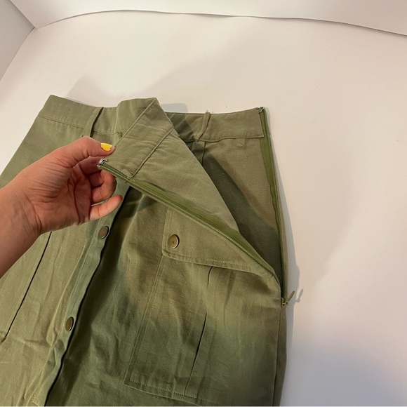 NWOT Anthropologie Isla Maude Utility Pencil Skirt Olive Green Women’s Small S - Picture 16 of 16